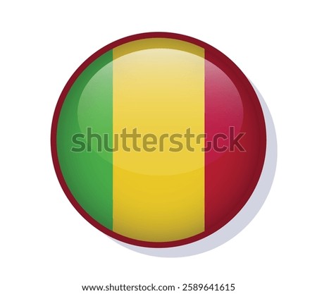 Flag Mali circle round frame vector design