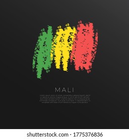 Bandera de Mali en el paso del pincel de Grunge : Ilustración vectorial