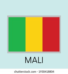 Flag of Mali icon design, official colors and correct aspect ratio. Simple flat vector illustration, eps 10

