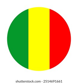 Bandera de Mali icono Vector. Ilustración del emoticono de la bandera de Mali.