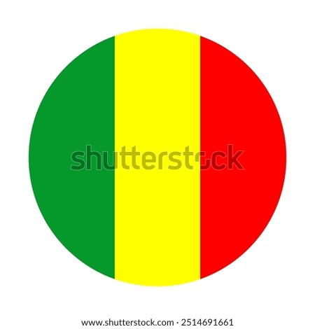 Flag of Mali icon vector. Mali flag emoticon illustration.