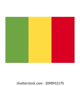 Flag of Mali isolated on white background