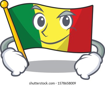 Flag mali mascot cartoon style with Smirking face