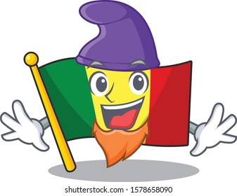 Flag mali mascot cartoon style as an Elf