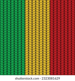 Flag of Mali on a braided rop.