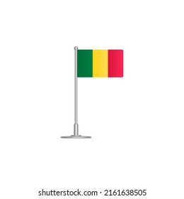 bandera de Mali. bandera de Mali en asta. icono vector aislado en fondo blanco