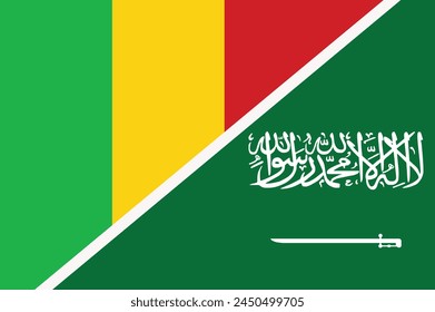 Flag of Mali and Saudi Arabia concept graphic element Illustration template design
 svg