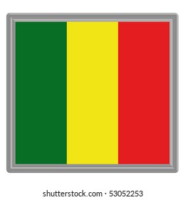 Flag of Mali with silver frame