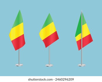 Flag of Mali with silver pole