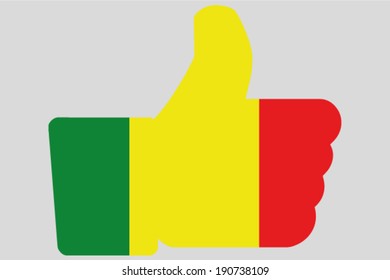 The flag of Mali in a Thumbs Up Icon