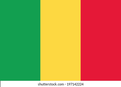 Flag of Mali. Vector. Accurate dimensions, element proportions and colors.