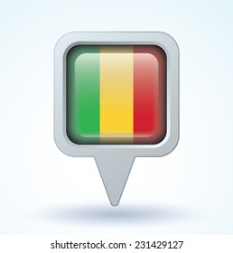  Flag of Mali, vector illustration