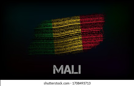 Flag of the Mali. Vector illustration in grunge style with cracks and abrasions. Good image for print