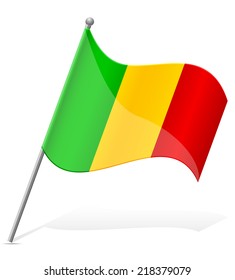 flag of Mali vector illustration isolated on white background