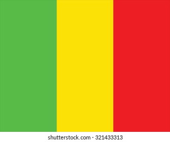 Flag of Mali. Vector illustration of mali national flag
