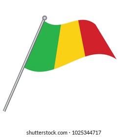 Flag of Mali , Mali flag waving isolated vector illustration