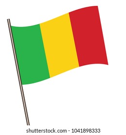 Flag of Mali , Mali flag waving isolated vector illustration