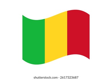 Flag of Mali. Mali wavy flag digital vector illustration. Fluttering flag.