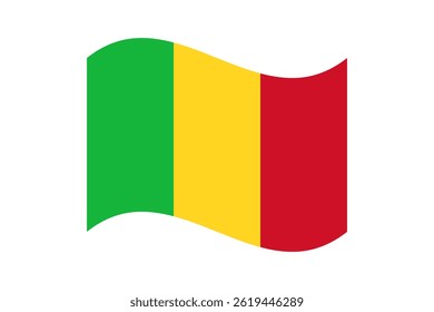Flag of Mali. Mali wavy flag digital vector illustration. Fluttering flag.