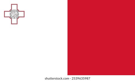 Flag of Malta, 16:9 Format, Malta Flag, Vector Images