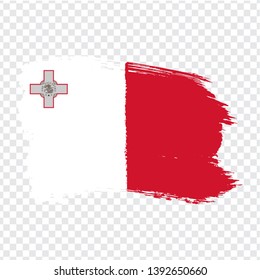 Flag Malta from brush strokes.  Flag  Malta transparent background for your web site design, logo, app, UI. Stock vector. Vector illustration EPS10