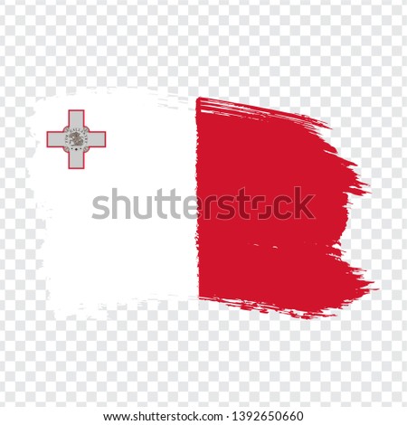 Flag Malta from brush strokes.  Flag  Malta transparent background for your web site design, logo, app, UI. Stock vector. Vector illustration EPS10