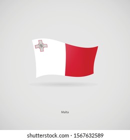 The flag of Malta is flying layered vector image.