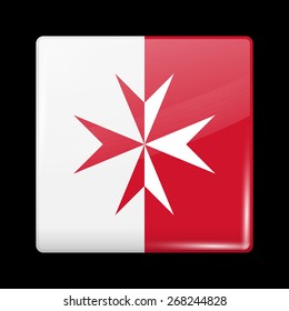 Flag of Malta. Glossy Icons Square Shape. This is File from the Collection European Flags