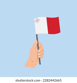 Flag of Malta, Hand Holding flag