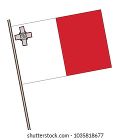 Flag of Malta isolated on a white background