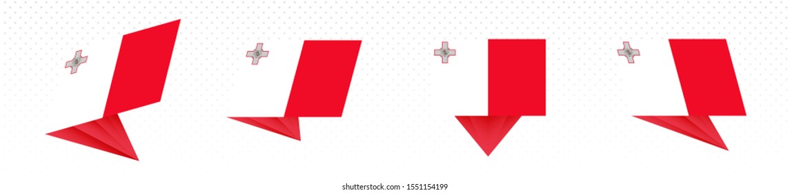 Flag of Malta in modern abstract design, vector flag set.