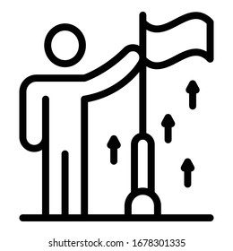 Icono de habilidad de administración. Indicador de esquema de icono vectorial de habilidad de administración para diseño web aislado en fondo blanco
