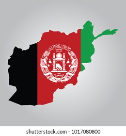 Flag map of Afghanistan