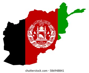 Flag map of Afghanistan