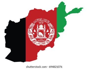 Flag map of Afghanistan