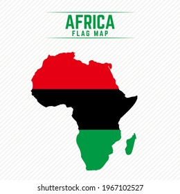 Mapa de la bandera de África. Mapa de la bandera de África