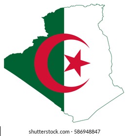 Flag map of Algeria