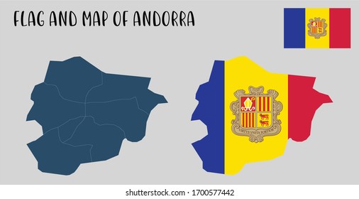 
Flag and Map of Andorra