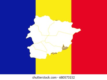 Flag and map of Andorra