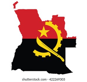 flag  map of Angola