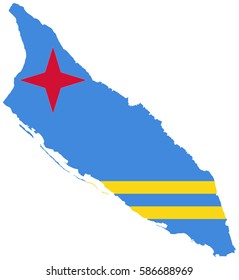 Flag map of Aruba