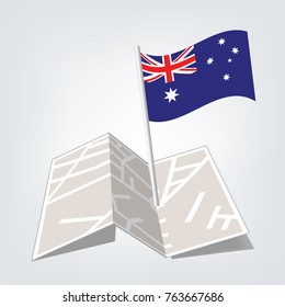 flag map of Australia or check in