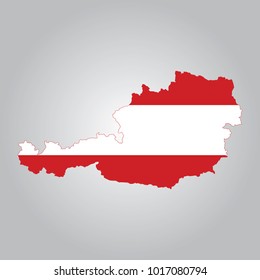 Flag map of Austria