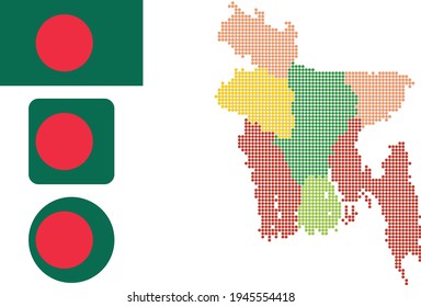 flag map Map and flag of Bangladesh