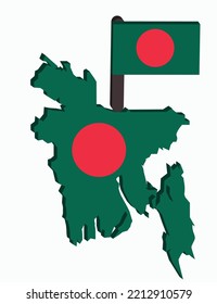 Flag and map of Bangladesh