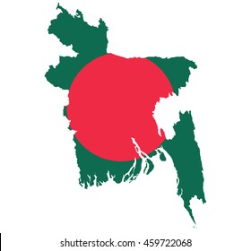 flag map of Bangladesh