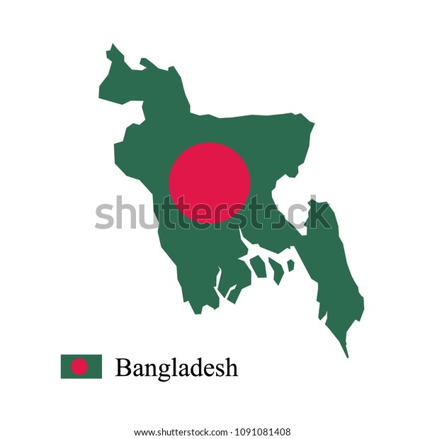 Flag Map Bangladesh Stock Vector (Royalty Free) 1091081408 | Shutterstock