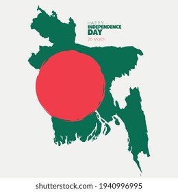 Flag and map of Bangladesh.
vector illustration isolated.