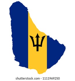flag map of Barbados