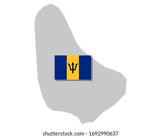 Flag and map of Barbados